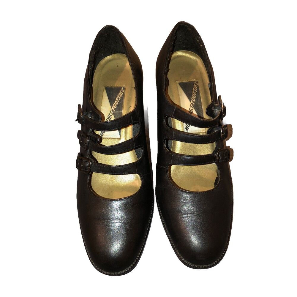 Mootsies Tootsies Womens Black Leather Uppers 2" Heels Size 7.5